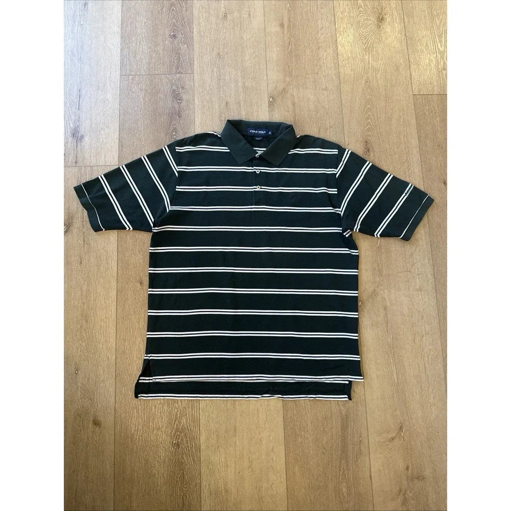 Polo Golf Ralph‎ Lauren Men's XL Pima Cotton Striped Polo Shirt Green White